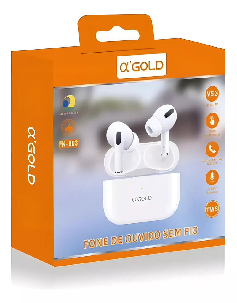 Fone A'Gold FN-BA3 Bluetooth Para Android Samsung E iPhone Cor Branco